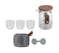 Juego de tetera de vidrio con tazas Elegante para viajar Pequeña capacidad Boquilla sin fugas Tetera de vidrio de borosilicato resistente al calor para los amantes del té en la