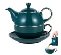 Juego de tetera y taza Tea for One, exquisito juego de tetera y taza de cerámica con platillo, elegantes elegantes juegos de para mesa cocina-