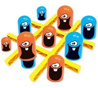Juego de Tic-Tac-Toe Sorpresa, Tic Tac Toe, Juego de Gobble Azul Naranja, Juego de Mesa Interior, Juegos Familiares para Jugar y un Juego Clásico Decoración del Hogar, Juego de Tac de Plástico