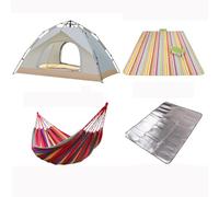 Juego De Tienda De Campaña 4 En 1 con Hamaca, Tapete For Picnic Y Tapete A Prueba De Humedad, Portátil For Acampar, Caminar, Playa, Incluye Bolsa De Almacenamiento(200 * 150 * 125cm)
