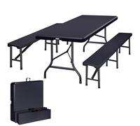 Juego de tienda para cerveza 3 piezas plástico antracita 180cm