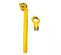 Juego de tija y vástago para bicicleta de montaña en aleación de aluminio disponible en 27 2 mm y 31 6 mm, 300 mm/350 mm para ajuste personalizado (dorado 31,6 x 350 mm)