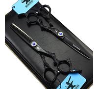 Juego de tijeras de corte de pelo profesional de 6 pulgadas para cortar cuchillas de afeitar y tijeras de entresacar para barbería con kit de tijeras de peluquería