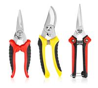 Juego de Tijeras de Podar, 3 Piezas Tijeras de Jardín, Tijeras Curva y Recta, Tijeras de Rama de Flor de Jardín de Reparación para Podar Jardines, Arbustos, Cercas, Plantas de Jardín