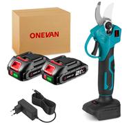 Juego de tijeras de podar eléctricas sin escobillas, diámetro de de 30 mm, tijeras de jardín con batería de litio, adecuadas para podar arbustos y en jardines y patios, compatibles con baterías ONEVAN