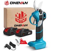 Juego de tijeras de podar eléctricas sin escobillas, tijeras de jardinería inalámbricas con batería de litio de 40 mm, adecuadas para recortar arbustos y en jardines, compatibles con baterías ONEVAN