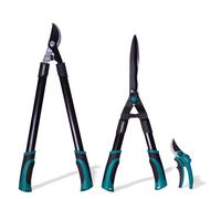 VONROC Juego de Tijeras de podar - Juego de 3 Piezas - Podadora, Tijeras para setos y Tijeras de podar
