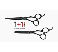 Juego de Tijeras e-kwip Kuro Set Corte Pelo 55 + Entresacar 40