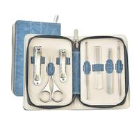 Juego de tijeras for uñas con estuche cremallera, herramientas manicura for el hogar, juego belleza portátil for viaje, adecuado for Kits de aseo profesional