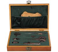 Juego de tijeras para bordar vintage, herramientas de costura de acero inoxidable, caja de costura, tijeras y dedal, herramientas y artilugios (Bronce Antiguo)