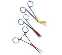 Juego de tijeras para enfermeras zurdas con grabado, tijeras para vendajes, zurdos, tijeras de primeros auxilios, tijeras de cuidado, tijeras para vendas, regalo para enfermeras (Plasma Rainbow)