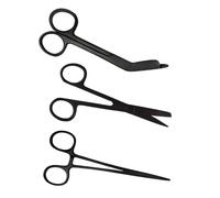 Juego de tijeras para enfermeras zurdas con grabado, tijeras para vendajes, zurdos, tijeras de primeros auxilios, tijeras de cuidado, tijeras para vendas, regalo para enfermeras (Stealth Black)