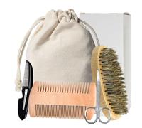 Juego de tijeras para moldear barba para hombres, peine de dientes finos, peine plegable, accesorios para el cuidado del cabello