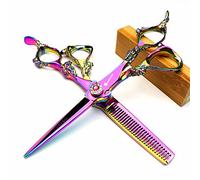 Juego de tijeras profesionales japonesas de peluquería de Dragon Knight de 5,5 pulgadas y 6 pulgadas, color morado