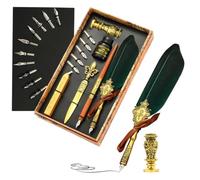Juego de tinta para pluma | Juego de bolígrafos antiguos con tinta | Sumerja, de sellado, sello de sellado, herramienta de sobre, el mejor kit de regalo para escribir, dibujar, firmas