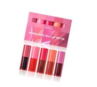 Juego de tintes de labios brillantes de 5 colores Tecnología de secado rápido Fórmulas resistentes a la decoloración con delicado sabor a melón Crema hidratante con sabor a hamamelis