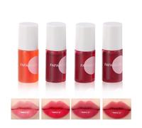 Juego de Tintes de Labios de 4 Colores, Mini Lápiz Labial Líquido, Brillo de Labios Resistente al Agua, Barra de Labios Humectante para Manchas de Labios, Color de Larga Duración, Efecto Natural