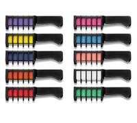 Juego de tizas para el pelo para niñas, 10 colores temporales lavables, mini peines para el pelo, para regalos y fiestas