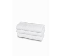 Juego de Toallas de baño de Rizo 100% algodón, para 3 huéspedes/Bidet, Paquete de 3 Unidades, Medida 40 x 60 cm, 550 g/m², Ideales para B&B y hoteles, Resistentes a los Lavados frecuentes, Blanco