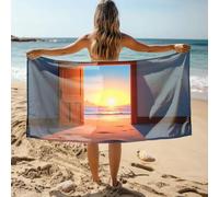 Juego de toallas de baño para yoga Doorway To Serenity: A Sunset Scene