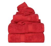 Superior Juego de Toallas de Mano, algodón Egipcio, 900 Gramos, Rojo, 6er-Set