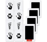 Juego de toallas de mano para bebés, 4 piezas juego de abdruck para bebés, conjunto de abdruckset para neumáticos 0-6 monos, el bebé kommt not mit Farbe in Berührung, Pfotenabdruck Set Hund,