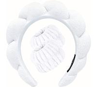 Juego de toallas de muñeca para spa para lavar la cara, diademas para el cuidado de la piel para mujer, tela de toalla, esponja hinchada, diadema facial, bandas para el pelo para eliminación de
