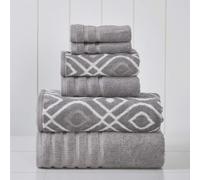 Juego de toallas Modern Threads Amrapur Overseas de 6 piezas, 100 % algodσn peinado, teρido en hilo Oxford, con rayas jacquard/liso, ultrasuave,