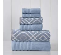 Juego de toallas Modern Threads Amrapur Overseas de 6 piezas, hilo teρido Oxford, rayas, jacquard/liso, ultrasuave, 500 g/m², 100 % algodσn peina