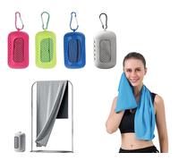 Juego de toallas refrescantes - Paquete de 4 toallas refrescantes portátiles de microfibra con efecto refrescante instantáneo para deportes y actividades al aire libre (azul, verde, gris, rojo) - Idea