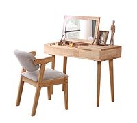 Juego de tocador con taburete y espejo abatible 2 en 1, mini mesa de maquillaje cosmética, consola de tocador, escritorio de estudio, escritorio de computadora, muebles de dormitorio, regalo para