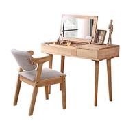 Juego de tocador con taburete y espejo abatible 2 en 1, mini mesa de maquillaje cosmética, consola de tocador, escritorio de estudio, escritorio de computadora, muebles de dormitorio, regalo para