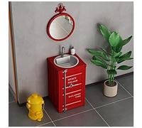 Juego de tocador de baño con fregadero y grifo de acero inoxidable, estilo industrial creativo de hierro