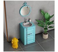 Juego de tocador de baño con fregadero y grifo de acero inoxidable, estilo industrial creativo de hierro