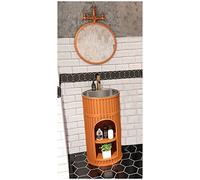 Juego de tocador de baño de hierro de estilo industrial moderno, mueble independiente con diseño extraíble