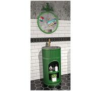 Juego de tocador de hierro de estilo industrial con soporte extraíble para lavabo de baño, mueble de baño independiente con almacenamiento debajo del fregadero