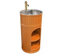 Juego de tocador de hierro industrial rústico con lavabo extraíble