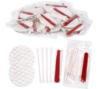 Juego de tocador de hotel de 100 piezas, envuelto individualmente a granel, kit de higiene desechable con almohadillas de algodón, hisopos de algodón, lima de uñas para moteles, artículos de tocador