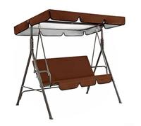 Juego de toldo de repuesto impermeable para columpio de jardín con 3 fundas de asiento, diseñado para 3 sillas columpios de pedestal (café)