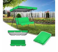 Juego de toldo impermeable para columpio de patio y cojín de repuesto para 2/3 plazas, resistente a la intemperie, funda de asiento para exteriores para porche y muebles de jardín