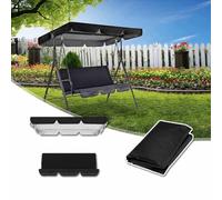 Juego de toldo impermeable y cojín de repuesto para columpio de porche de 2/3 plazas, resistente a la intemperie, accesorio para columpio de patio al aire libre, funda para silla de jardín