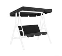 Juego de toldo y funda de asiento resistente al agua 190T para columpio de jardín con resistencia a los rayos UV, hecho para proteger las sillas columpios al aire libre de daños climáticos (negro)