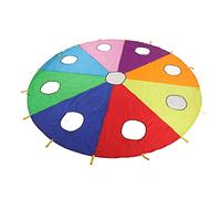 Juego de Topo de Paracaídas para Niños Al Aire Libre con 9 Agujeros, Actividad Grupal Multicolor para el Desarrollo Muscular, Material de Poliéster Resistente