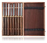 Juego de Torneado de Cincel, Torno de madera, cincel, corte, tallado, torneado, herramientas con estuche de madera