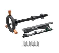 Juego de tornillo de banco ajustable para mesa de trabajo con panel trasero de acero inoxidable y mecanismo de operación inercial suave