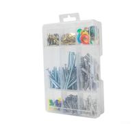 Juego de tornillos de 570 piezas para colgar en el hogar y arte con componentes en una caja de partición bien organizada para una fácil selección
