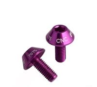 Juego de tornillos de aleación de aluminio para jaula de botella de bicicleta, 5 x 12 mm, mecanizado, paquete de 2 (morado)