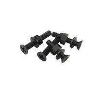 Juego de tornillos de cabeza avellanada en cruz de nailon negro M3M4M5M6 con arandela plana y perno aislado de plástico.(20set 6x10)
