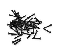 Juego de tornillos de cabeza hueca, Akozon Tornillos de cabeza hexagonal negra M3 Aleación de grado 12.9 Acero carbono(M3*20mm,Fully Threaded-50 pcs)