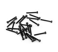 Juego de tornillos de cabeza hueca, Akozon Tornillos de cabeza hexagonal negra M3 Aleación de grado 12.9 Acero carbono(M3*25mm,Fully Threaded-24 piezas)
